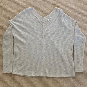 tan long sleeve waffle shirt